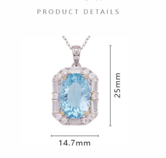 S925 sterling silver gemstone pendant